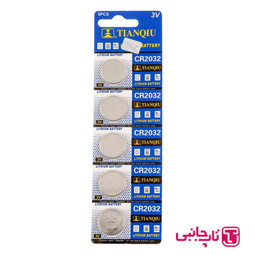 باتری سکه ای تیانکیو مدل CR2032 بسته 5 عددی