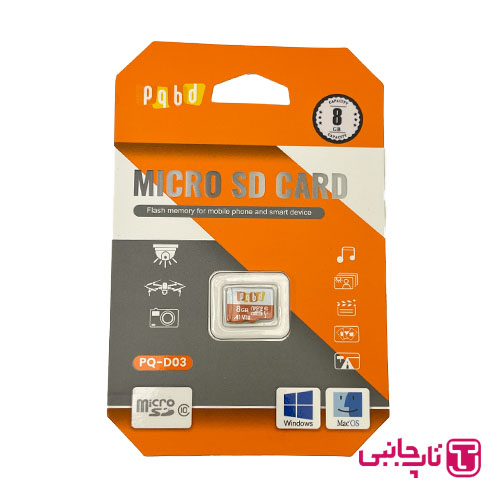 کارت حافظه PQBD MicroSDXC سرعت 140MBps ظرفیت 8 گیگابایت